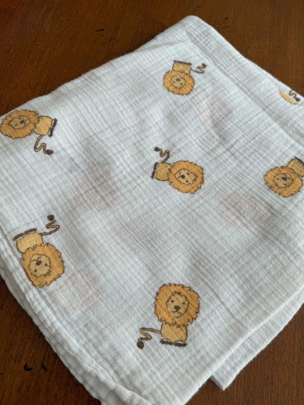 Aden + Anais Cotton Baby Swaddle Blanket with Yellow Lion Print